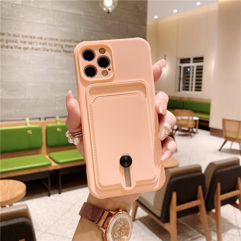 Silicone Wallet Card Holder Case For iPhone