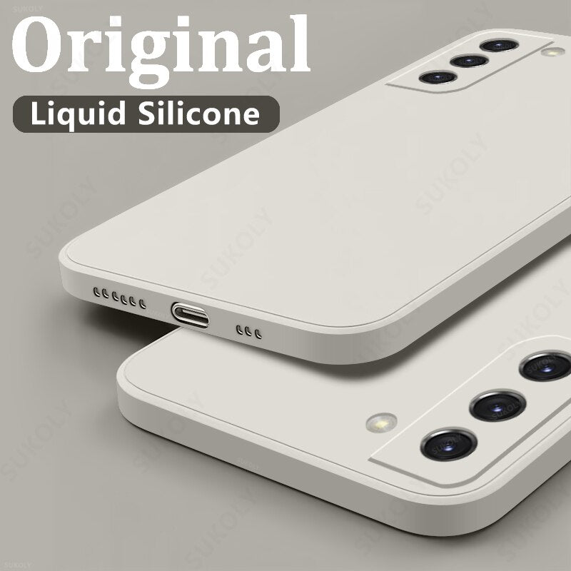 Funda de teléfono de silicona líquida cuadrada para Samsung