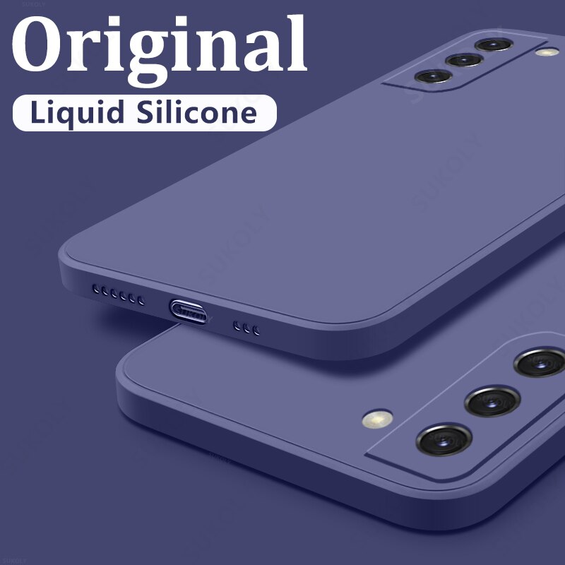 Funda de teléfono de silicona líquida cuadrada para Samsung