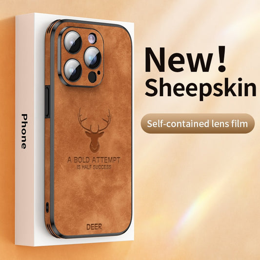 Estuche de cuero de ciervo de lujo para iPhone