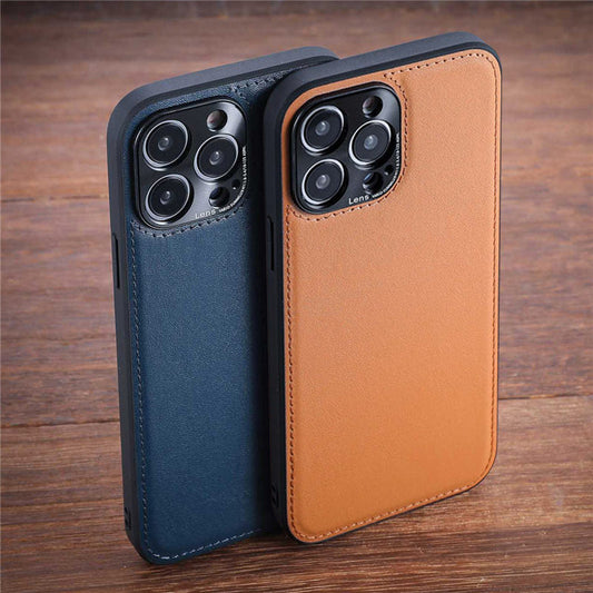 Solid Color PU Leather Case For iPhone