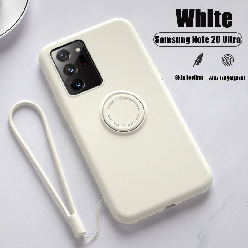 Magnetic Ring Holder Silicone Case For Samsung