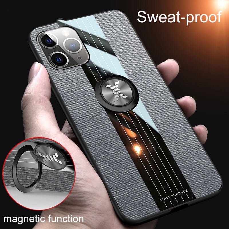 Funda de soporte de anillo magnético con marco de silicona suave para iphone